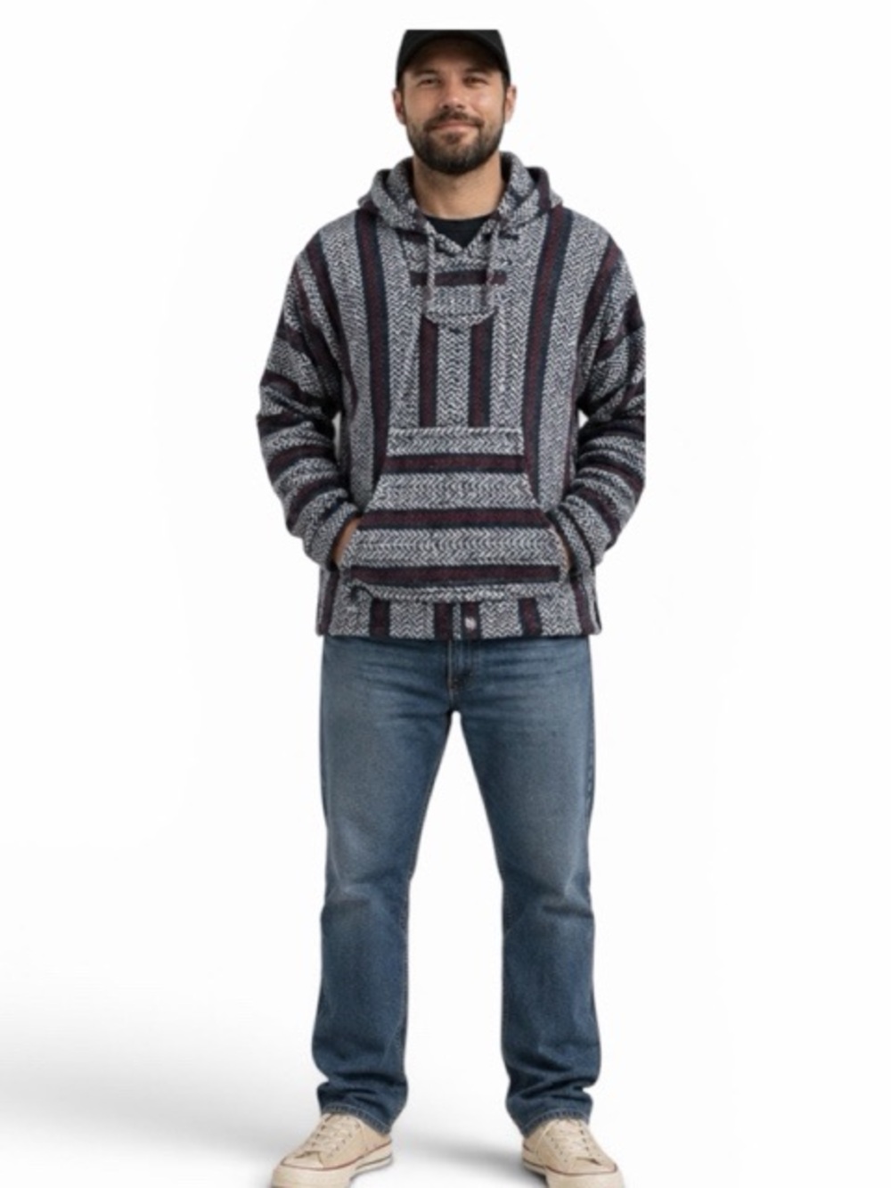 Baja Joe Striped‎ Rug Hooded Sweater